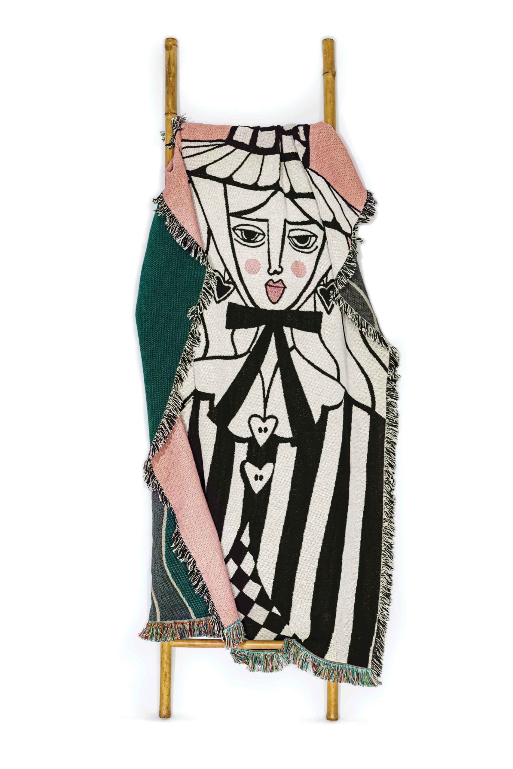 Woven Welsh lady blanket (Cymraes) Pink